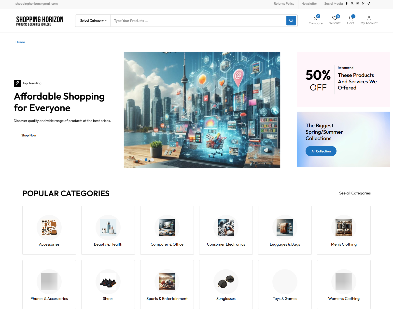 Shopping Horizon project screenshot