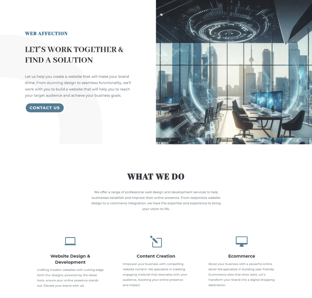 Web Affection project screenshot